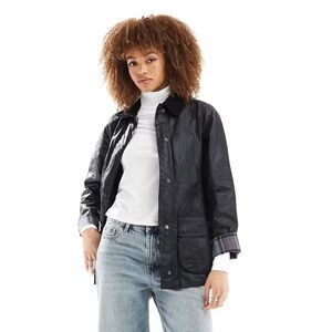 Barbour Black Waxed Beadnell Jacket